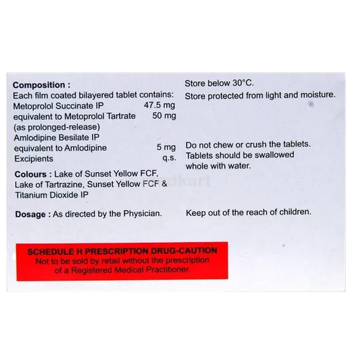 met xl am 50/5 tablet 20's